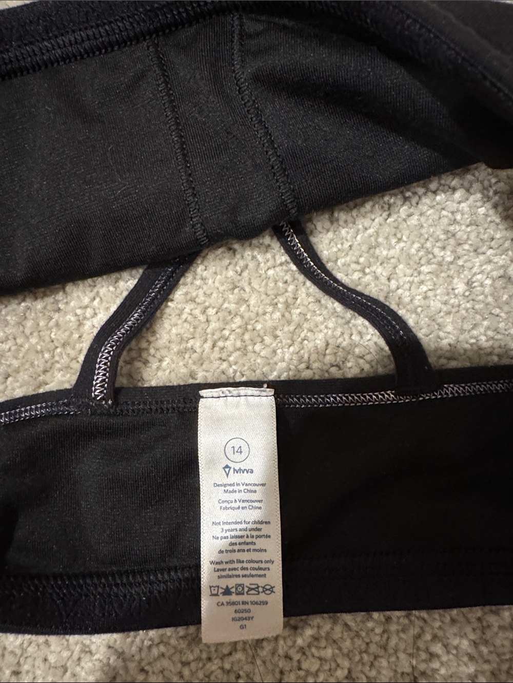 Ivivva black sports bra, 14 - Picture 2 of 3